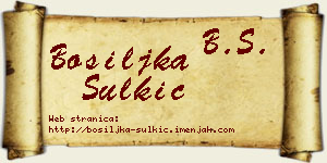 Bosiljka Šulkić vizit kartica